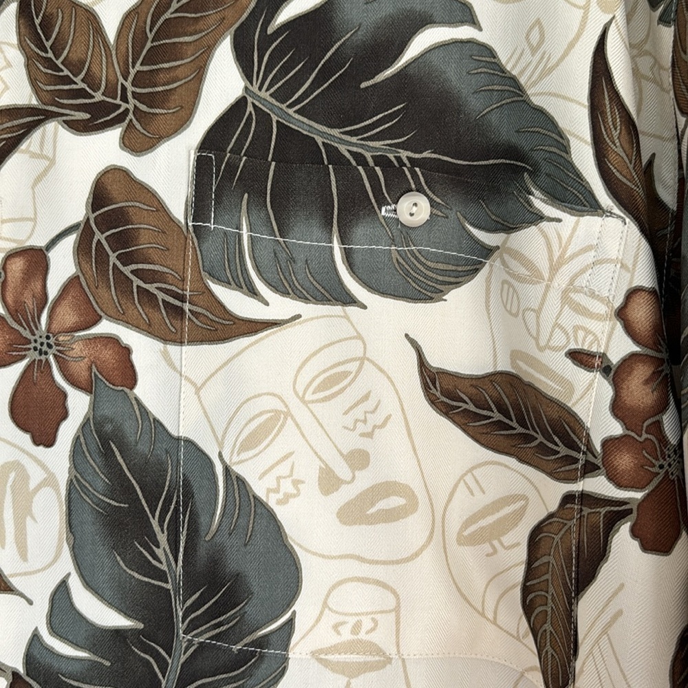 Burma and Bibas 100% Silk Hawaiian Tribal Print Short Sleeve Shirt Size XL - Picture 3 of 7